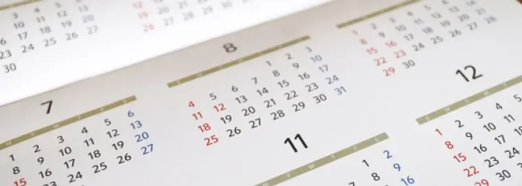 カレンダーのイメージ写真